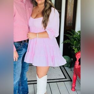 Lizard Thicket Pink Mini Dress